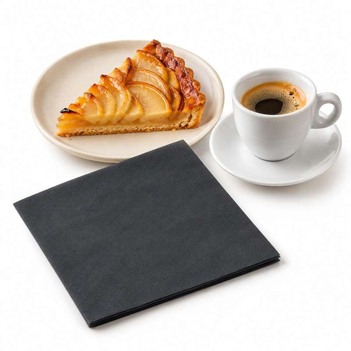 Serviette micro point anthracite 2 plis  380x380mm-1200Pcs