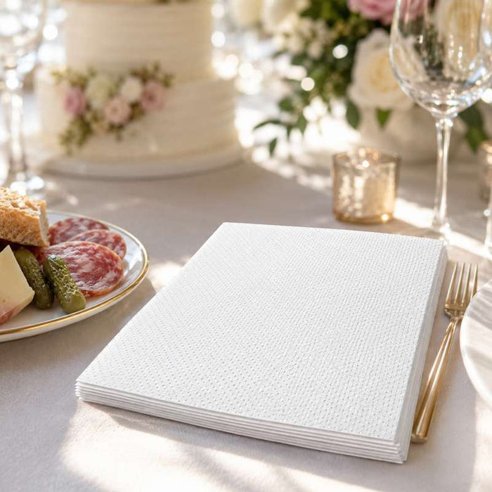 Serviette micro-point 2 plis blanche 380x380mm - 1440Pcs
