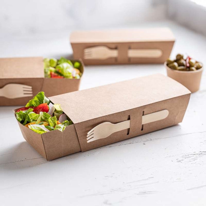 Couvercle étui coulissant en carton brun pour boite snack 215x90mm H53mm-500Pcs