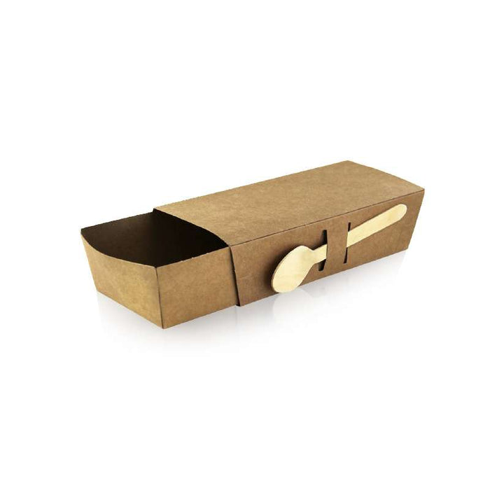 Couvercle étui coulissant en carton brun pour boite snack 215x90mm H53mm-500Pcs