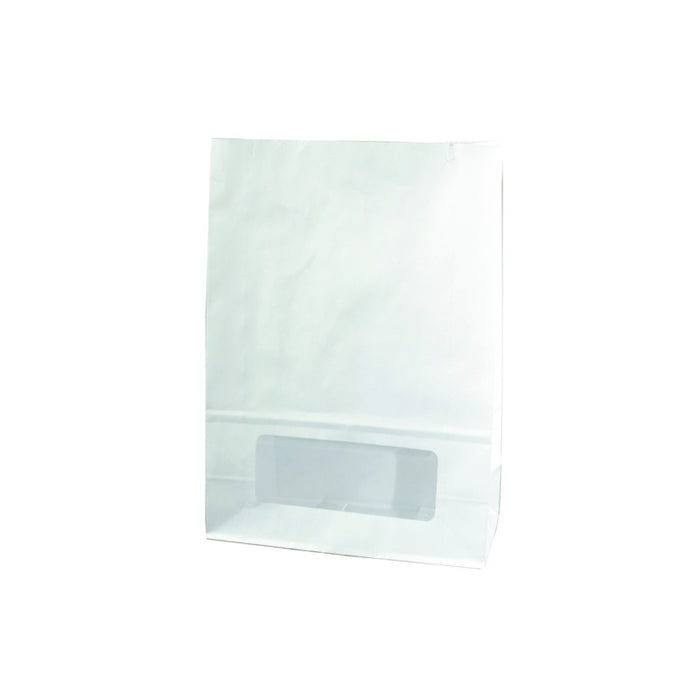 Sac bloomer papier blanc avec fenêtre  157x85mm H220mm-500Pcs