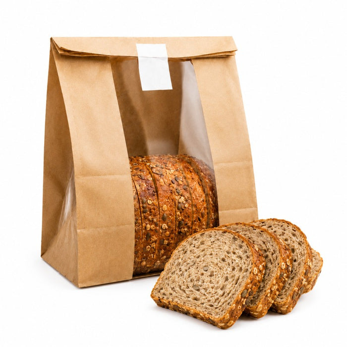 Sac SOS papier kraft brun avec fenêtre  180x110mm H265mm-500Pcs