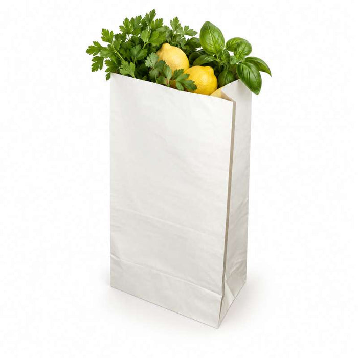 Sac SOS papier blanc  180x110mm H345mm-500Pcs
