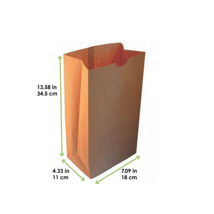 Sac SOS papier kraft brun recyclé 180x110mm H345mm-500Pcs