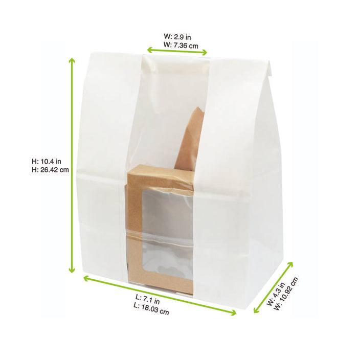 Sachet SOS blanc à fenêtre 180x110mm H265mm - 500Pcs
