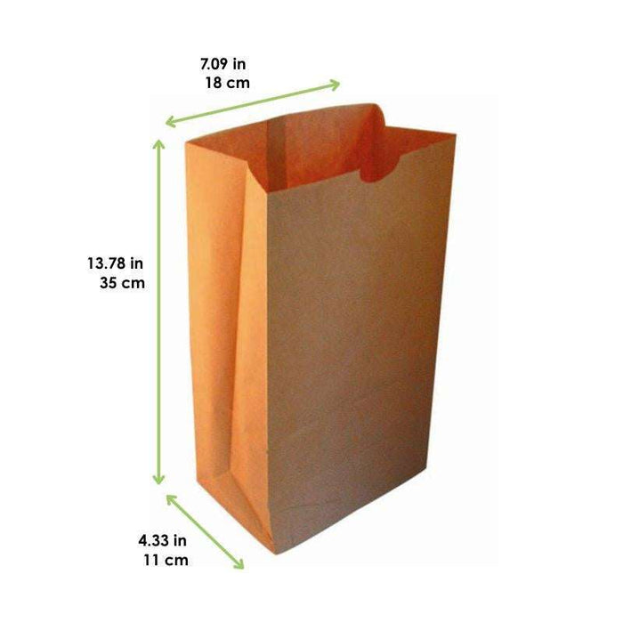 Sac SOS papier kraft brun recyclé  180x110mm H350mm-500Pcs