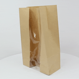 Sac SOS papier kraft brun avec fenêtre  225x120mm H375mm-500Pcs