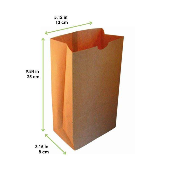 Sac SOS papier kraft brun  130x80mm H250mm-1000Pcs