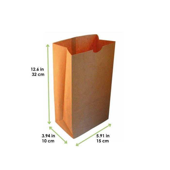 Sac SOS papier kraft brun recyclé 150x100mm H320mm-1000Pcs