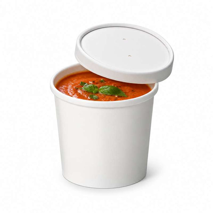 Pot carton blanc chaud et froid   H100mm 490ml - 500Pcs