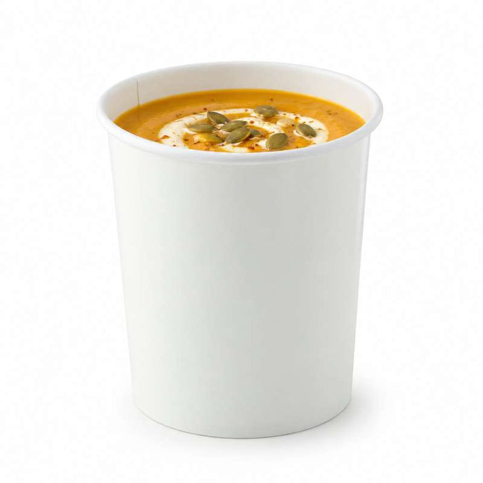 Pot carton blanc chaud et froid   H114mm 570ml - 500Pcs