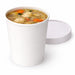 Pot carton blanc chaud et froid avec couvercle carton   H100mm 470ml - 250Pcs