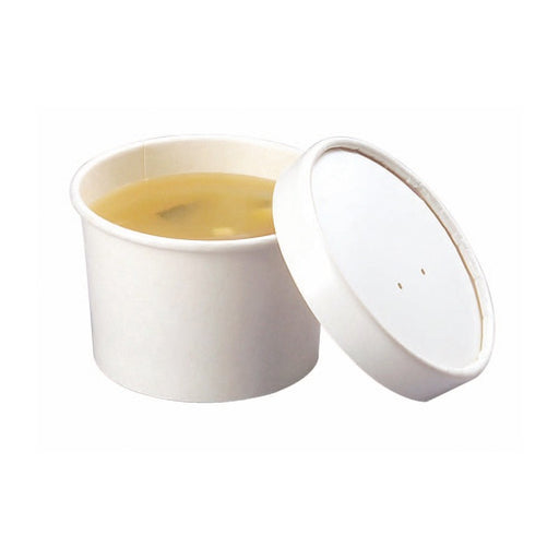 Pot carton blanc chaud et froid avec couvercle carton   H61mm 230ml - 500Pcs