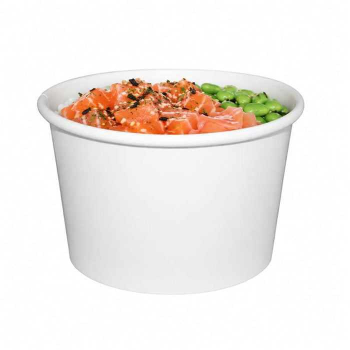 Pot carton blanc chaud et froid avec couvercle carton   H60mm 230ml - 250Pcs