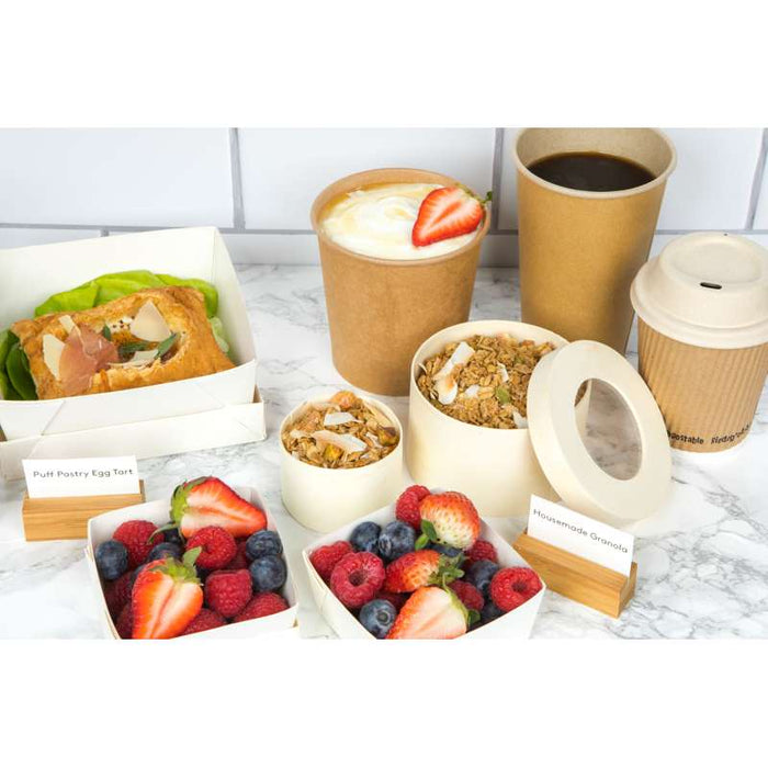 Pot carton kraft brun chaud et froid   H89mm 360ml - 500Pcs