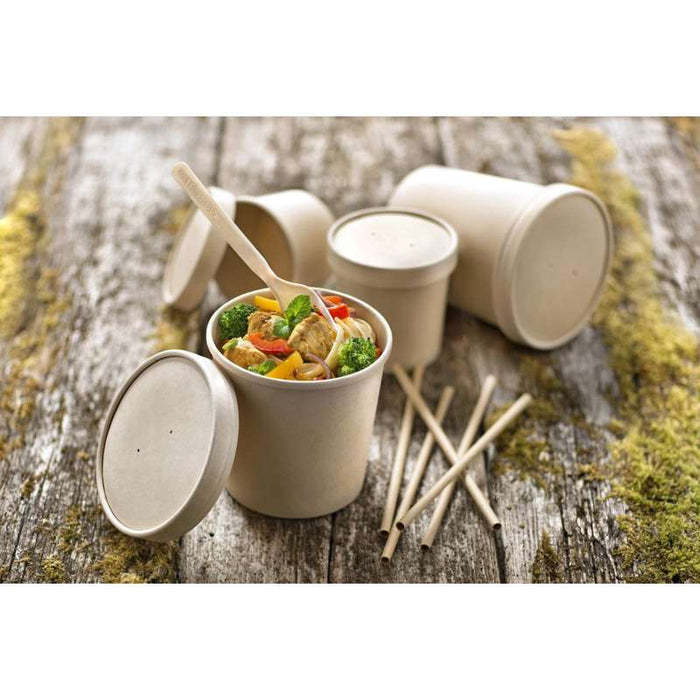 Pot carton brun chaud et froid avec couvercle carton   H135mm 940ml - 250Pcs