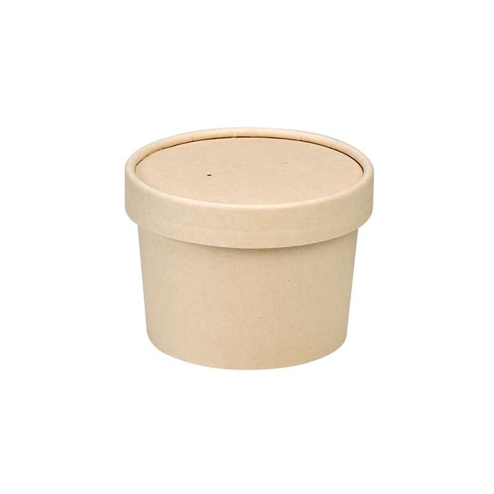 Pot carton fibre de bambou chaud et froid avec couvercle   H75mm 240ml - 500Pcs
