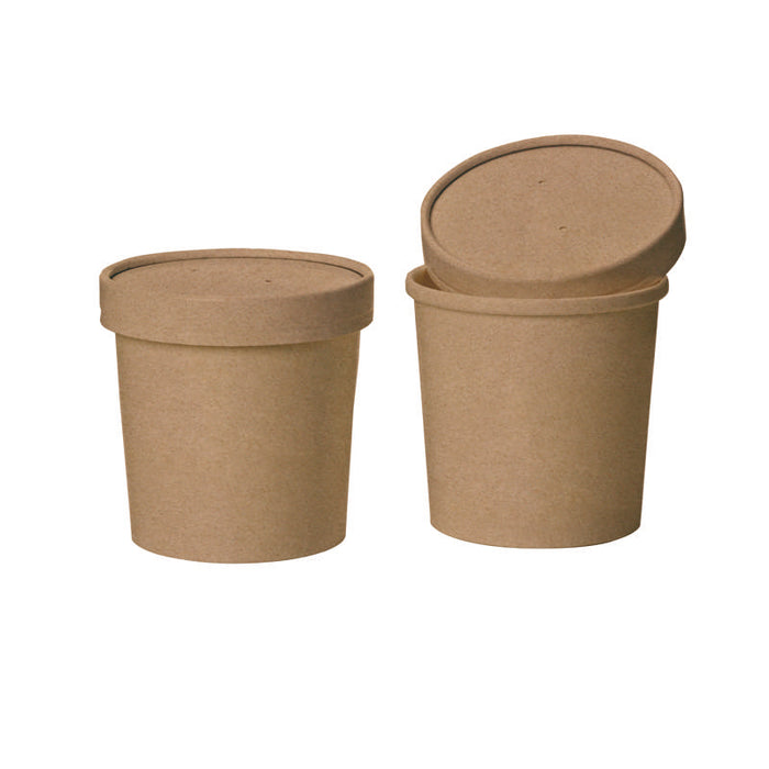 Pot carton kraft brun chaud et froid   H89mm 360ml - 500Pcs