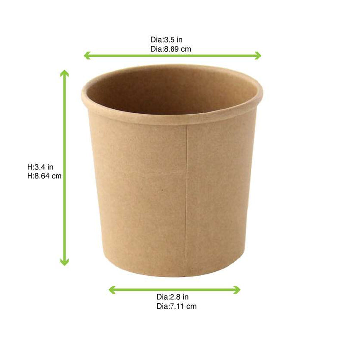 Pot carton kraft brun chaud et froid   H89mm 360ml - 500Pcs