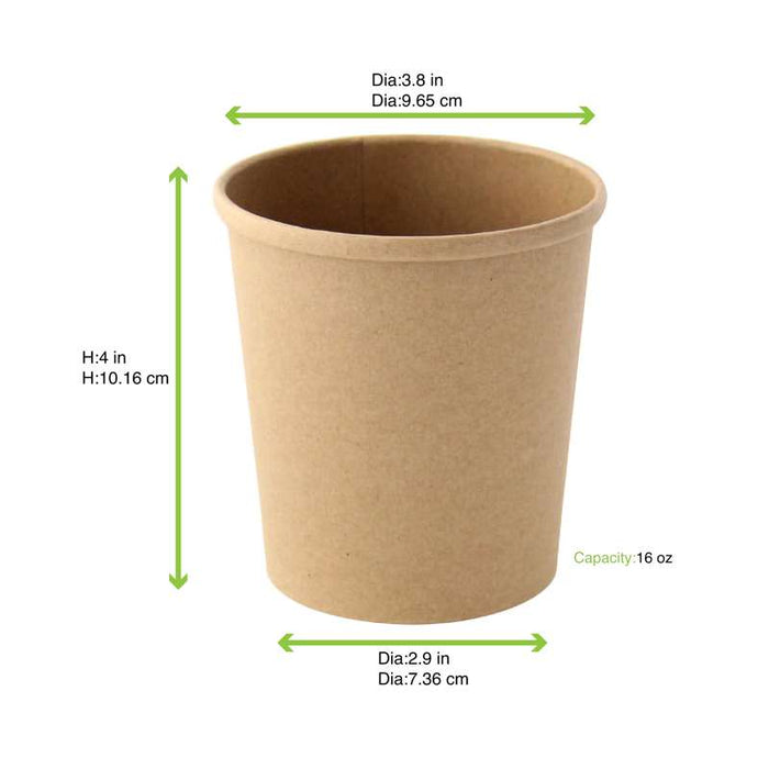 Pot carton kraft brun chaud et froid   H104mm 490ml-500Pcs