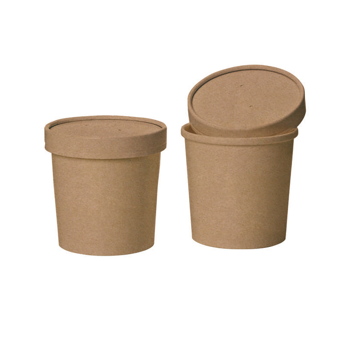 Pot carton kraft brun chaud et froid   H62mm 230ml - 500Pcs
