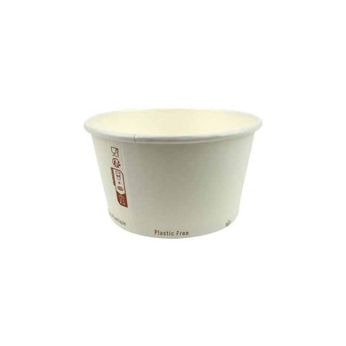 Pot à soupe en carton blanc sans plastique Ø115mm H64mm 350ml - 500Pcs