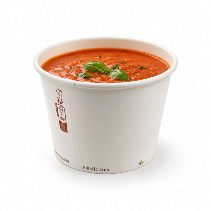 Pot à soupe en carton blanc sans plastique Ø115mm H80mm 470ml - 500Pcs