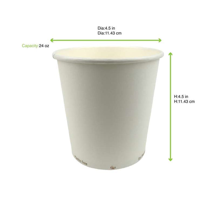 Pot à soupe en carton pour chaud et froid, enduction aqueuse Ø115mm H115mm 700ml - 500Pcs