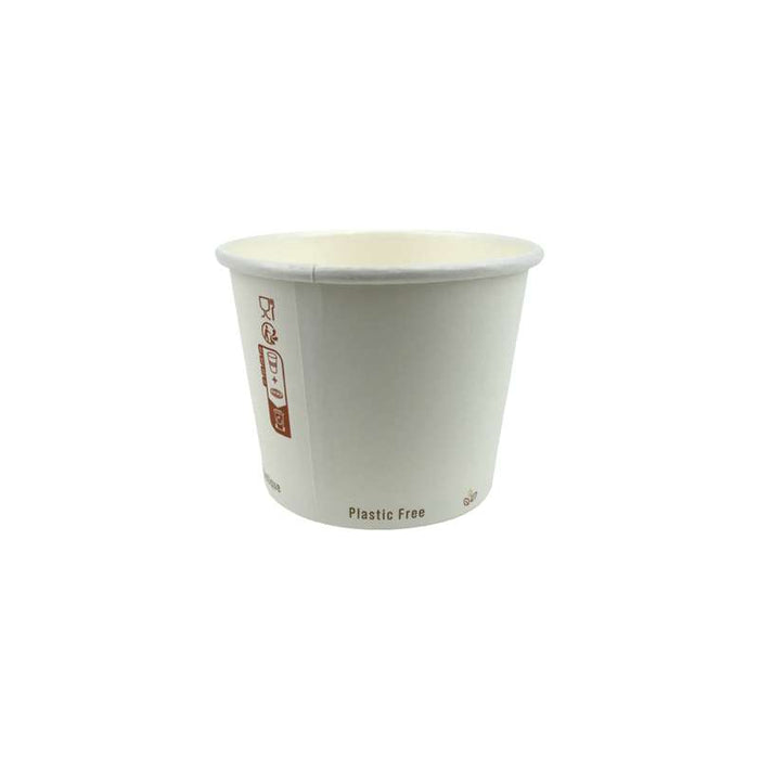 Pot à soupe en carton blanc sans plastique, chaud et froid Ø90mm H70mm 230ml - 500Pcs