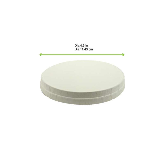 Couvercle en carton blanc sans plastique Ø115mm - 500Pcs