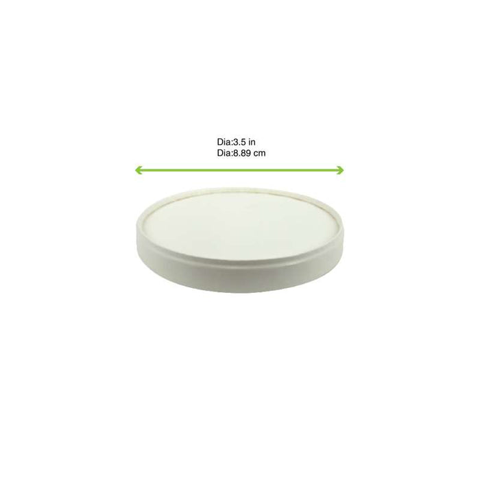 Couvercle sans plastique en carton blanc Ø90mm - 500Pcs