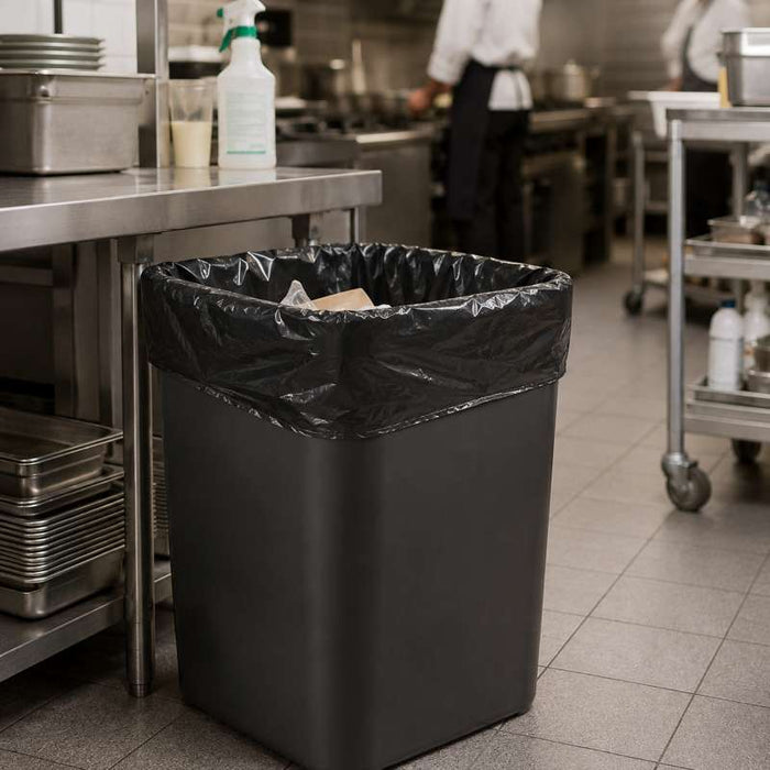 Grand sac poubelle noir à soufflet 900x1100mm 160L - 100Pcs