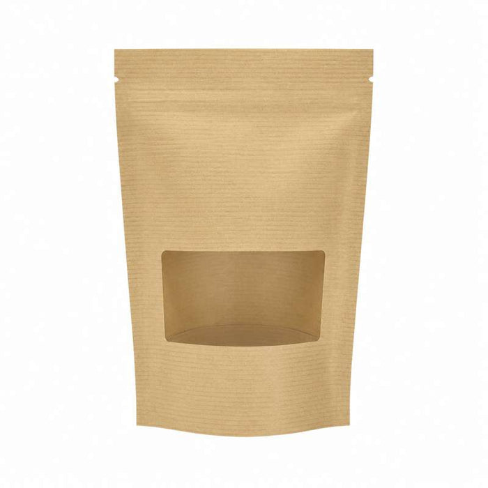 Sac poche debout kraft transparent avec zip de fermeture 130 H210mm-200Pcs