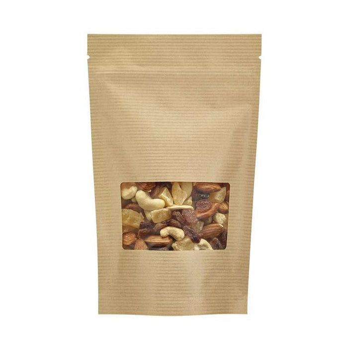 Sac poche debout kraft transparent avec zip de fermeture 130 H210mm-200Pcs