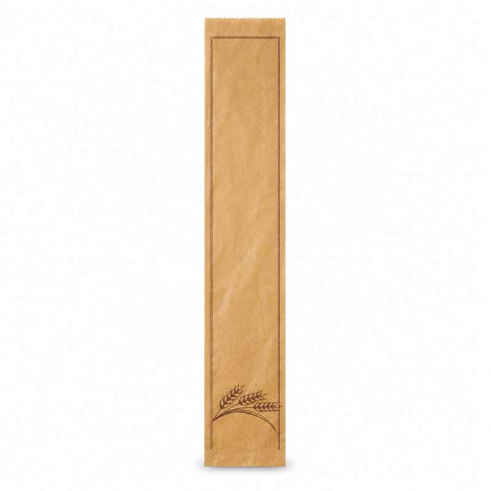 Sac à pain papier kraft brun décor marron  120x80mm H490mm-1000Pcs