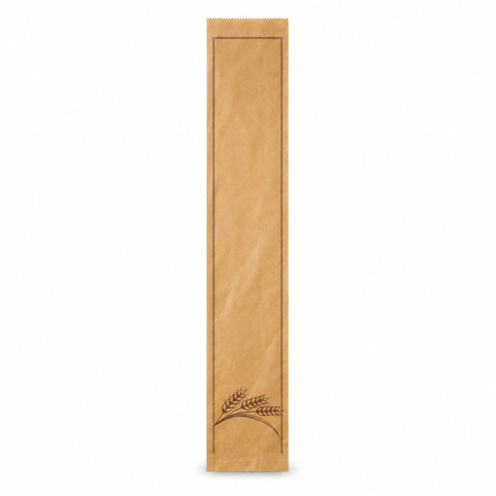 Sac à pain papier kraft brun décor marron  120x80mm H490mm-1000Pcs