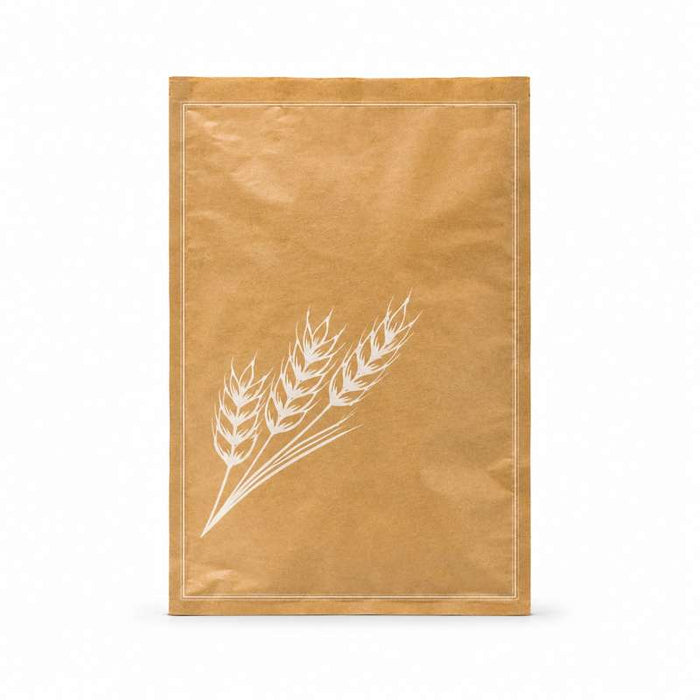 Sac à pain papier kraft brun décor blanc  240x80mm H410mm-1000Pcs
