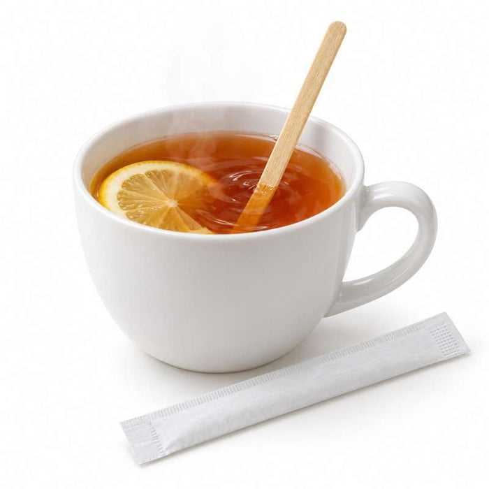 Agitateur à café en bois sous sachet individuel 110mm - 10000Pcs