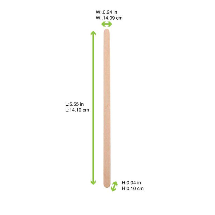 Agitateur à café en bois à bouts ronds 140mm - 10000Pcs