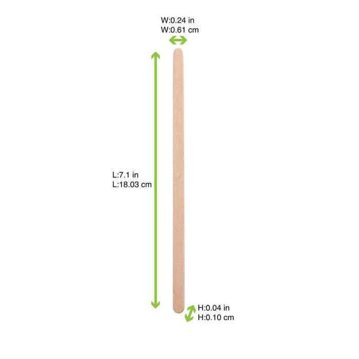 Spatule à café en bois à bouts arrondis  6 H176mm-10000Pcs