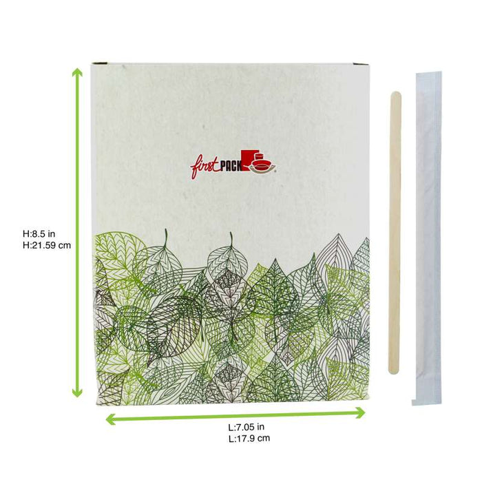 Spatule à café en bois en boite distributrice  6 H140mm-5000Pcs