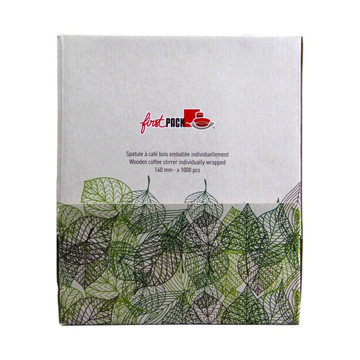 Spatule à café en bois en boite distributrice  6 H140mm-5000Pcs