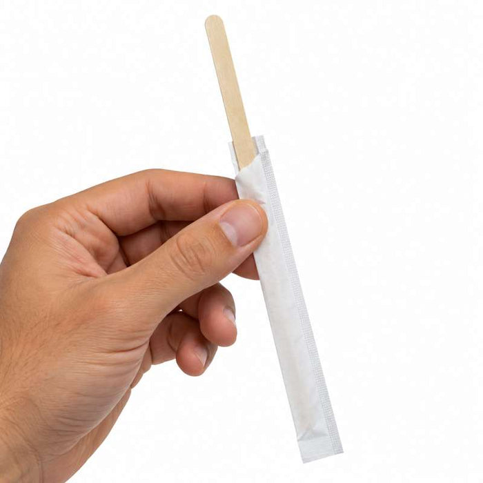 Agitateur à café en bois sous sachet individuel 140mm - 10000Pcs