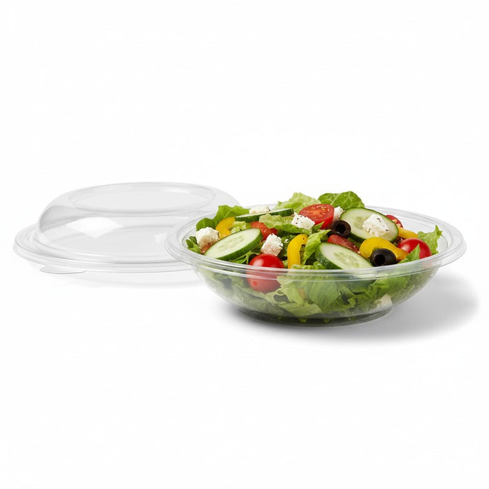 Saladier PET rond transparent avec couvercle   H40mm 750ml-100Pcs