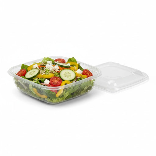 Saladier PET carré transparent  190x190mm H55mm 1000ml-150Pcs