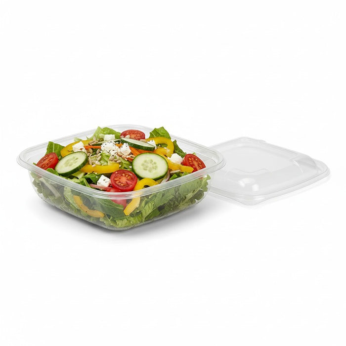 Saladier PET carré transparent  190x190mm H55mm 1000ml-150Pcs