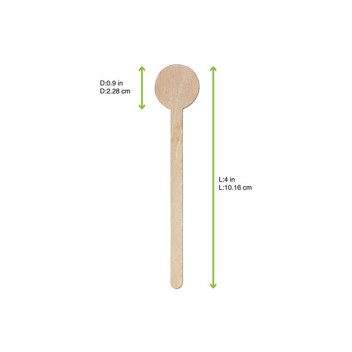 Spatule à café en bois à embout rond  H100mm-5000Pcs