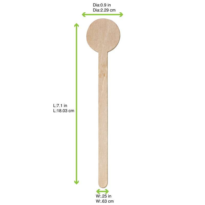 Spatule à café en bois à embout rond  H180mm-5000Pcs