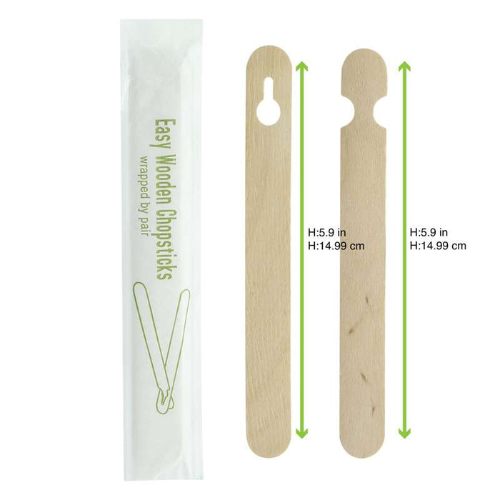 Baguettes en bois pour débutant sous emballage par paire 150mm - 1000Pcs