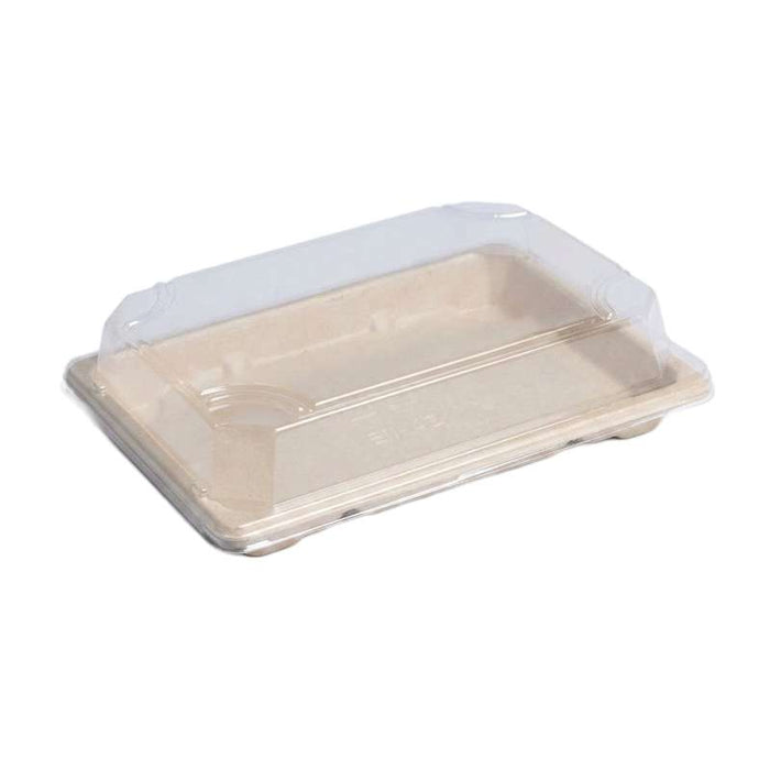 Barquette pulpe avec couvercle PS transparent "Itto"  167x117mm H40mm-200Pcs